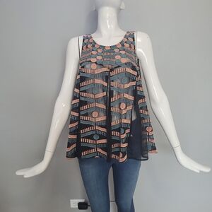 Anthropologie Akemi and Kin Kalila Embroidered Mesh Tank, GUC, Size M